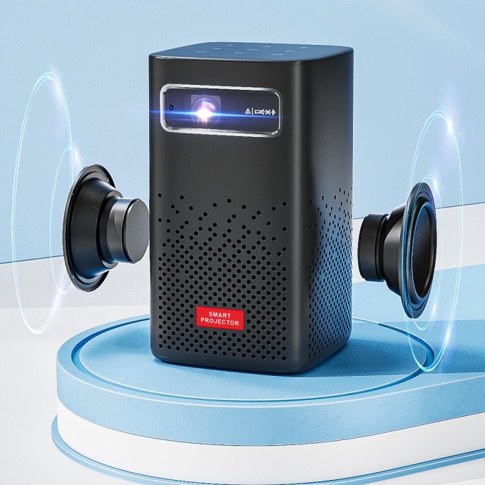 Mini přenosný projektor s baterií AERIUM P8000 DLP Wi-Fi Super Bass - rozbaleno